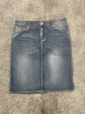 Others Follow Blue Denim Pencil Skirt
